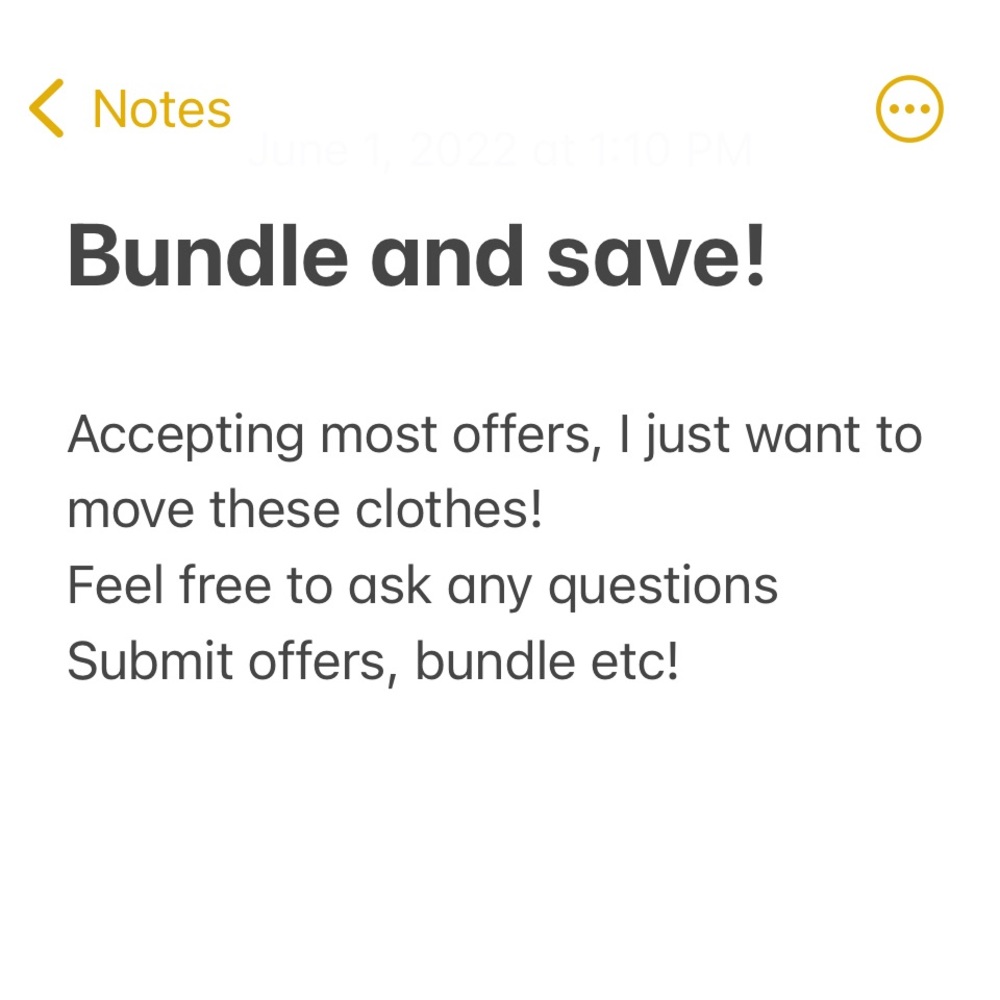 Accepting most offers!